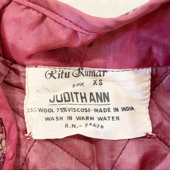 Vintage 70s Ritu Kumar Judith Ann Wool Dress XS - Picture 4 of 6